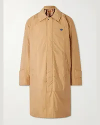 adidas Wales Bonner wendbarer Trenchcoat aus Nylon und kariertem Baumwoll-Twill mit Logostickerei und Häkelbesatz Braun