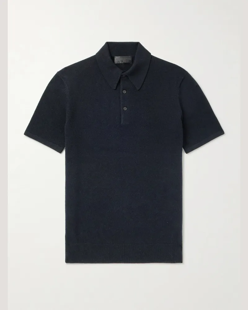 Nili Lotan Myles Cashmere Polo Shirt Blue