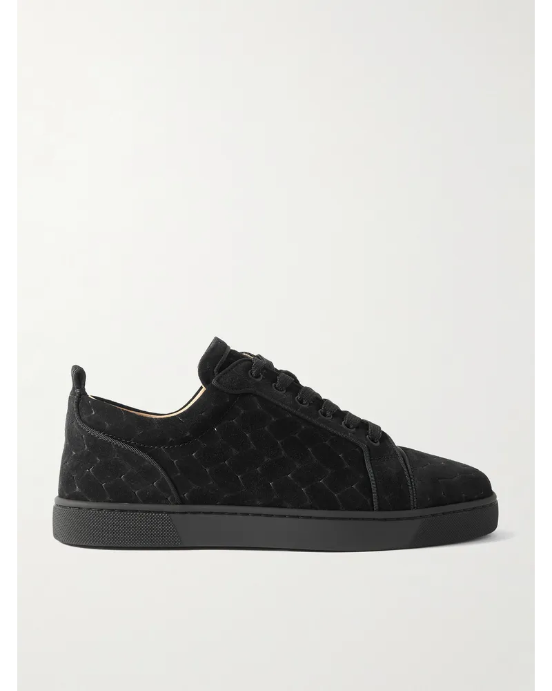 Christian Louboutin Louis Junior Orlato Sneakers aus geflochtenem Veloursleder Schwarz