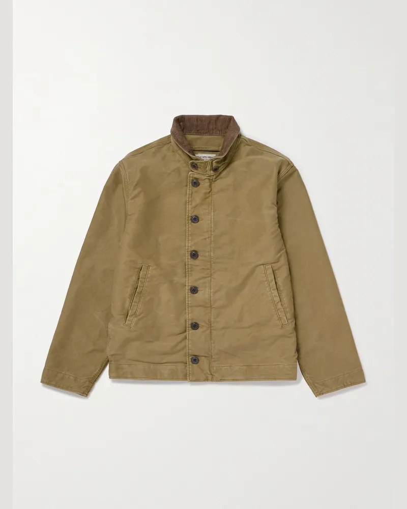 RRL Corduroy-Trimmed Cotton Jacket Green