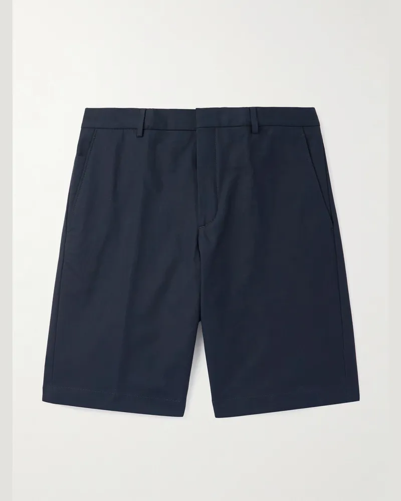Loro Piana Jarno Straight-Leg Stretch-Cotton Bermuda Shorts Blue