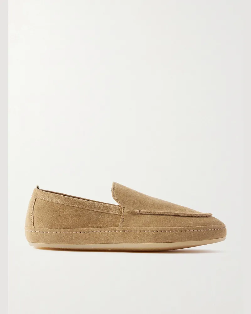 Officine Creative Italia Line 001 Suede Loafers Neutrals