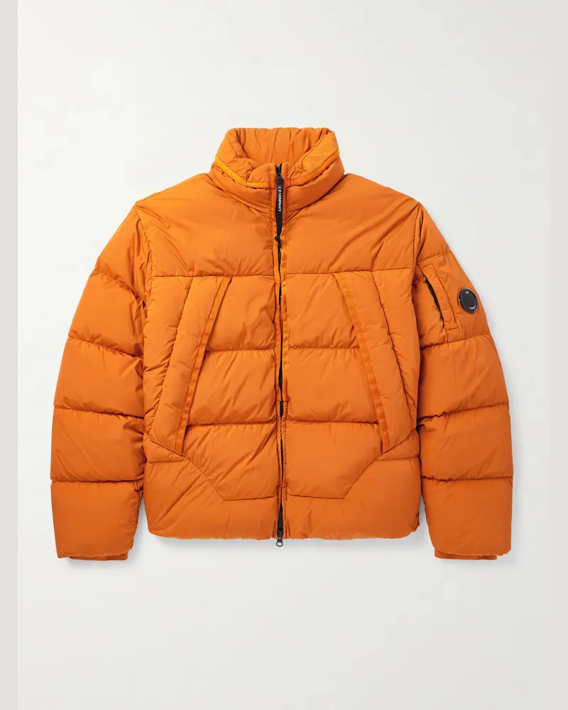 C.P. Company Daunenjacke aus „Nycra-R“-Material mit Logoapplikation Orange