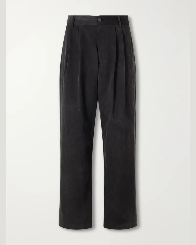 AGOLDE Slater Straight-Leg Cotton-Moleskin Trousers Black