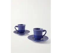 Set aus zwei Kaffeetassen aus Porzellan