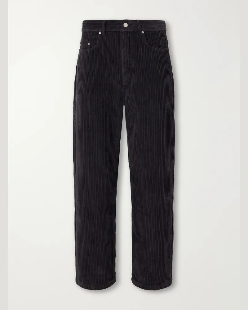 Mfpen Straight-Leg Cotton-Corduroy Trousers Black
