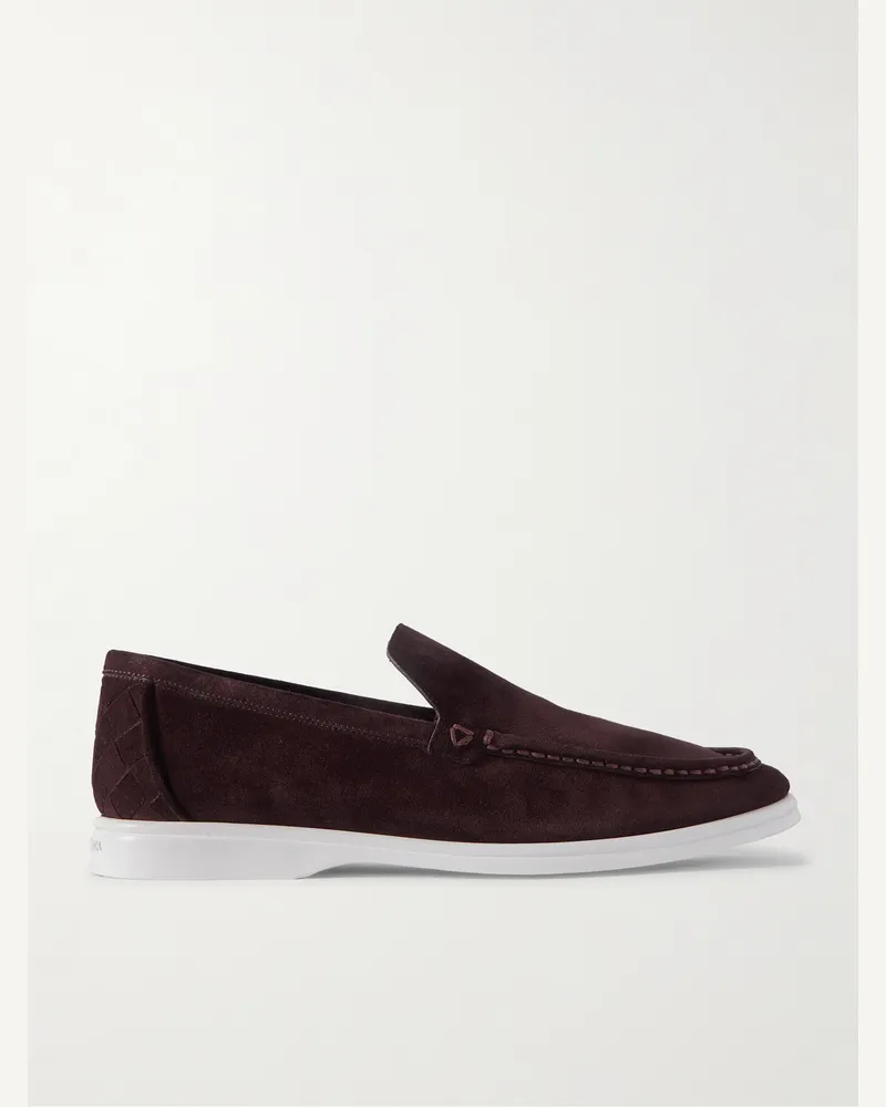 Bottega Veneta Astaire Suede Loafers Brown