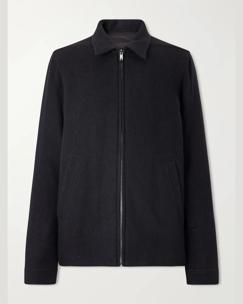 Rick Owens Brad Virgin Wool Zip-up Jacket Black