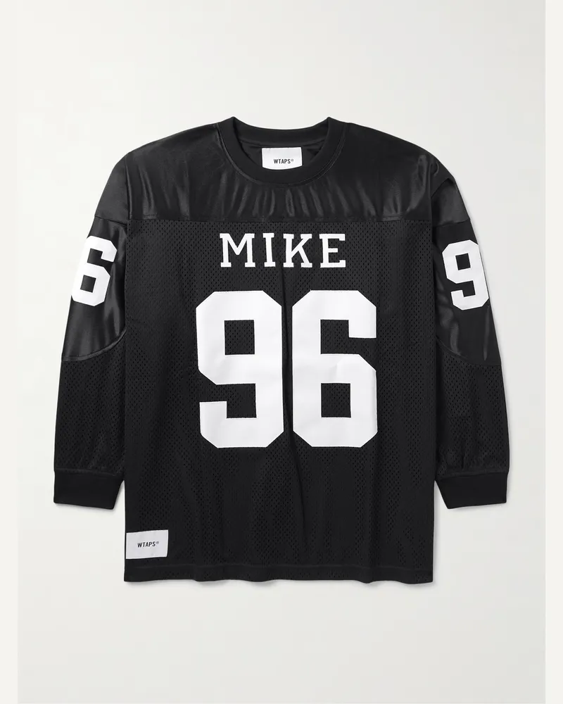 WTAPS Netminder Printed Tech-Jersey and Mesh Shirt Black