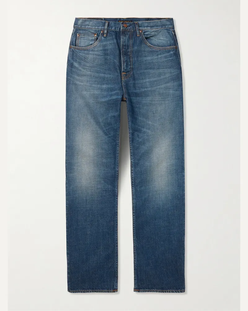 Nudie Jeans Tuff Tony gerade geschnittene Jeans Blau