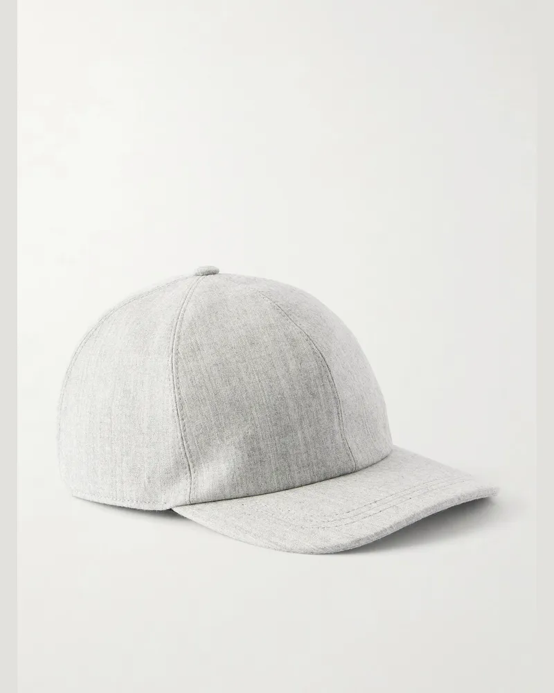 Canali Wool Baseball Cap Gray
