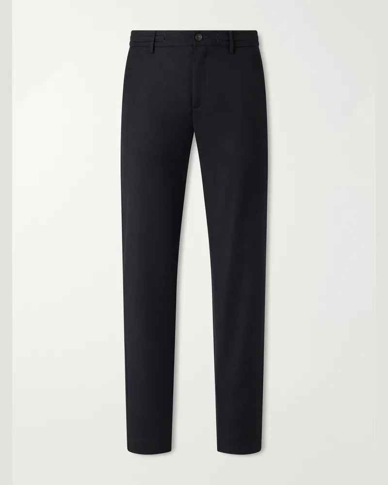 Canali Straight-Leg Wool-Flannel Trousers Black