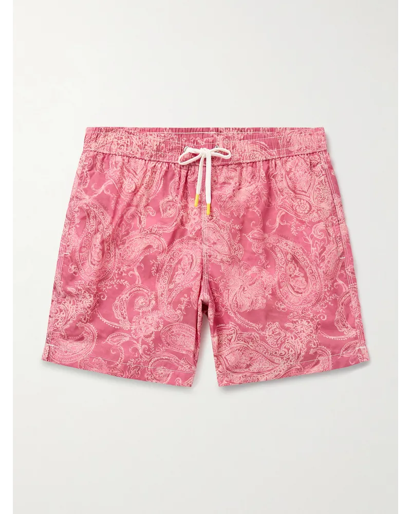 Hartford Gerade geschnittene mittellange Badeshorts aus recyceltem Material mit Paisley-Print Pink