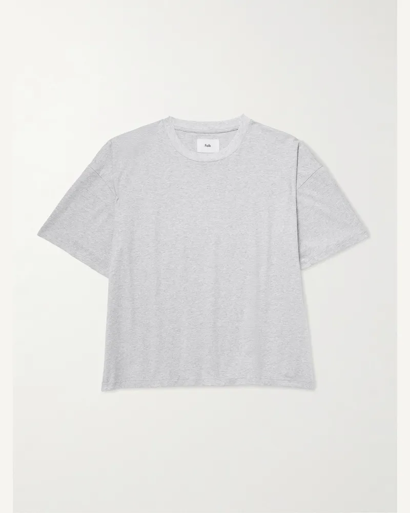 Folk Oversized Cotton-Jersey T-Shirt Gray