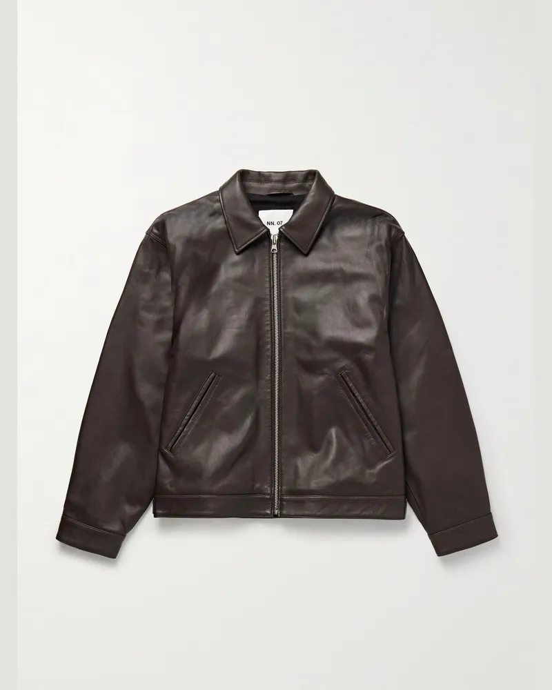 NN 07 Petrus Bomberjacke aus Leder Braun