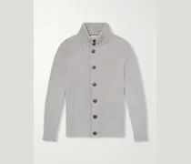 Virgin Wool, Silk and Cotton-Blend Cardigan