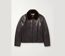 Baydan Shearling-Trimmed Aviator Jacket