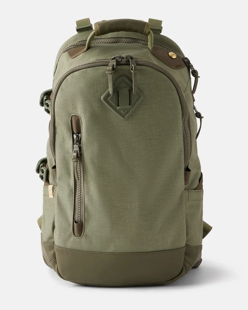 Visvim 20L Leather-Trimmed CORDURA® Backpack Green