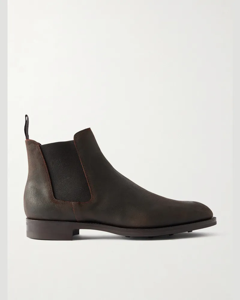 Edward Green Govan Chelsea Boots aus Veloursleder Braun
