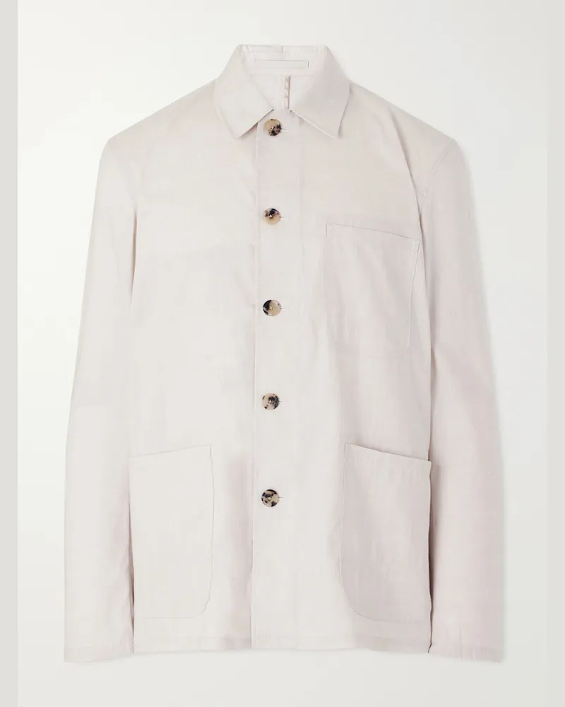 Paul Smith Linen and Wool-Blend Overshirt Neutrals