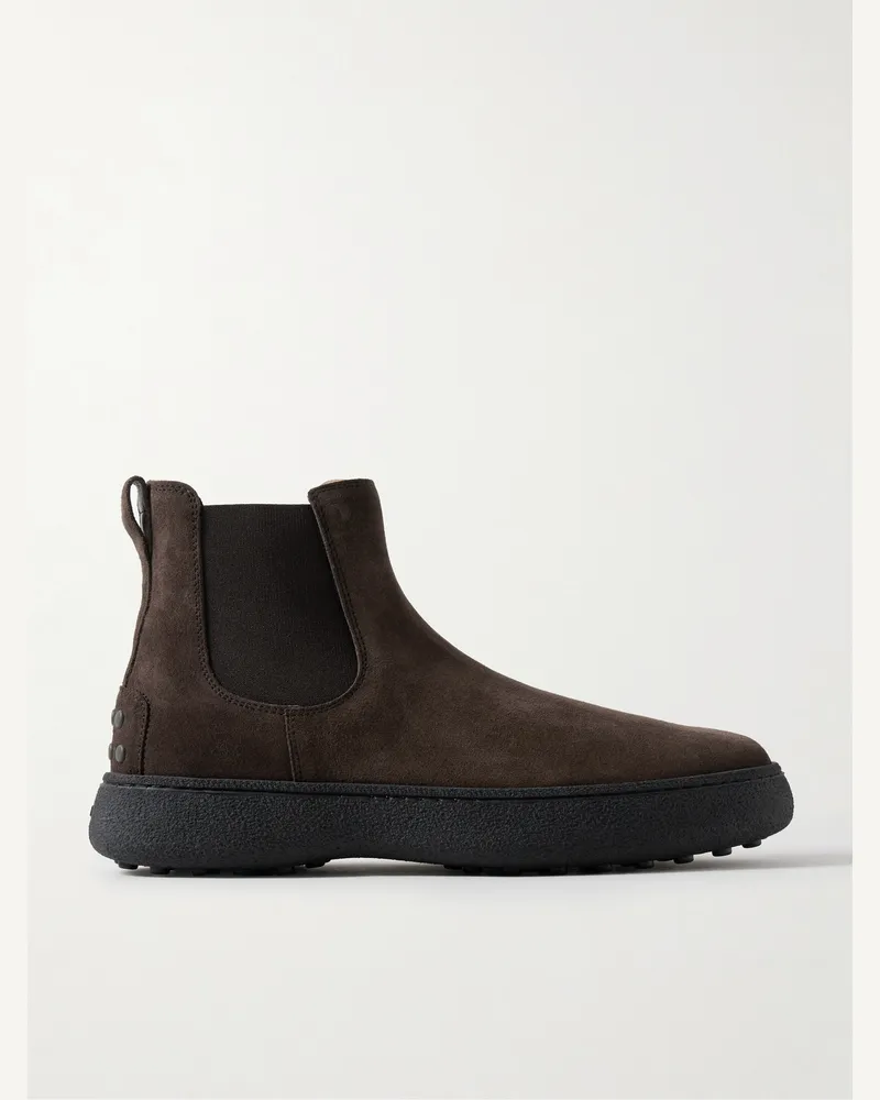 TOD'S Chelsea Boots aus Veloursleder Braun