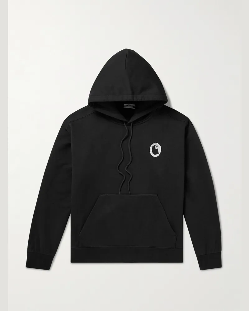 Carhartt WIP Hoodie aus Jersey aus einer Baumwollmischung mit Logoprint Schwarz