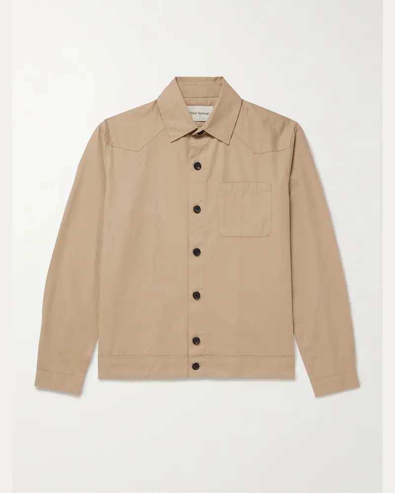 Oliver Spencer Witley Hemdjacke aus Baumwoll-Twill Neutral