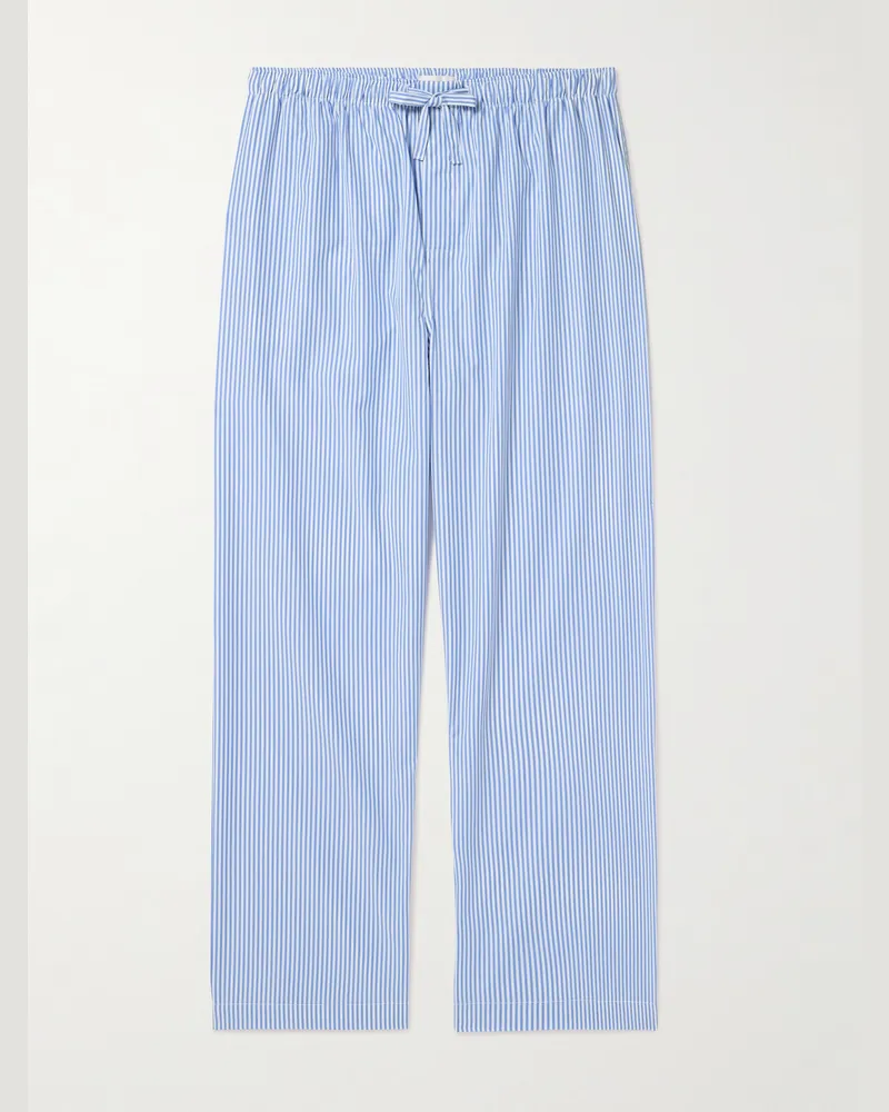 Derek Rose James Cotton-Poplin Pyjama Trousers Blue