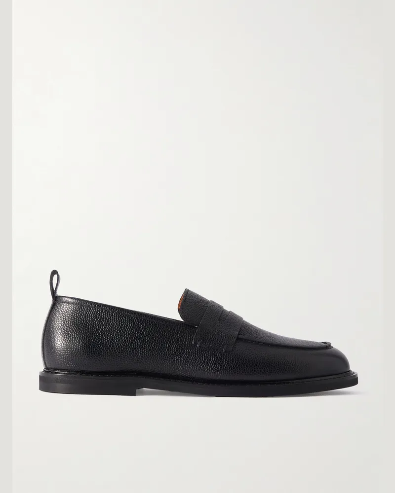 MR P. Leo Pennyloafers aus vollnarbigem Leder Schwarz