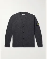 Stone Island Cardigan aus Wolle mit Logodetail Grau