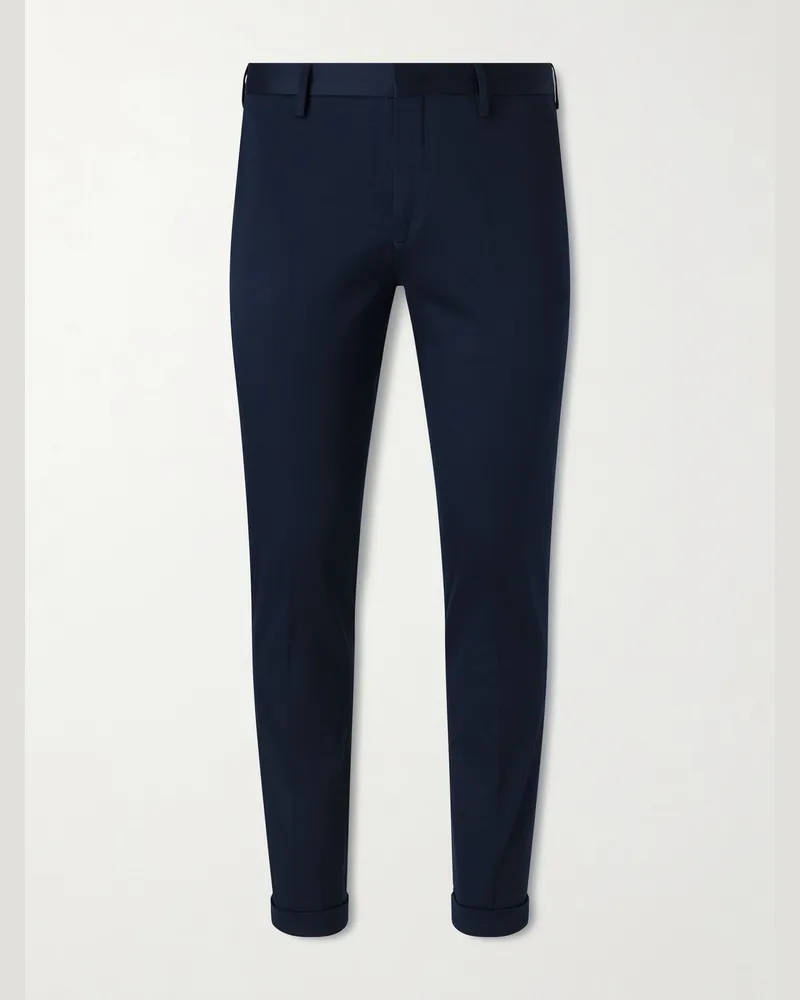 Paul Smith Straight-Leg Cotton-Blend Twill Trousers Blue