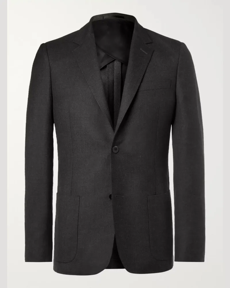 MR P. Grey Unstructured Worsted Wool Suit Jacket Gray