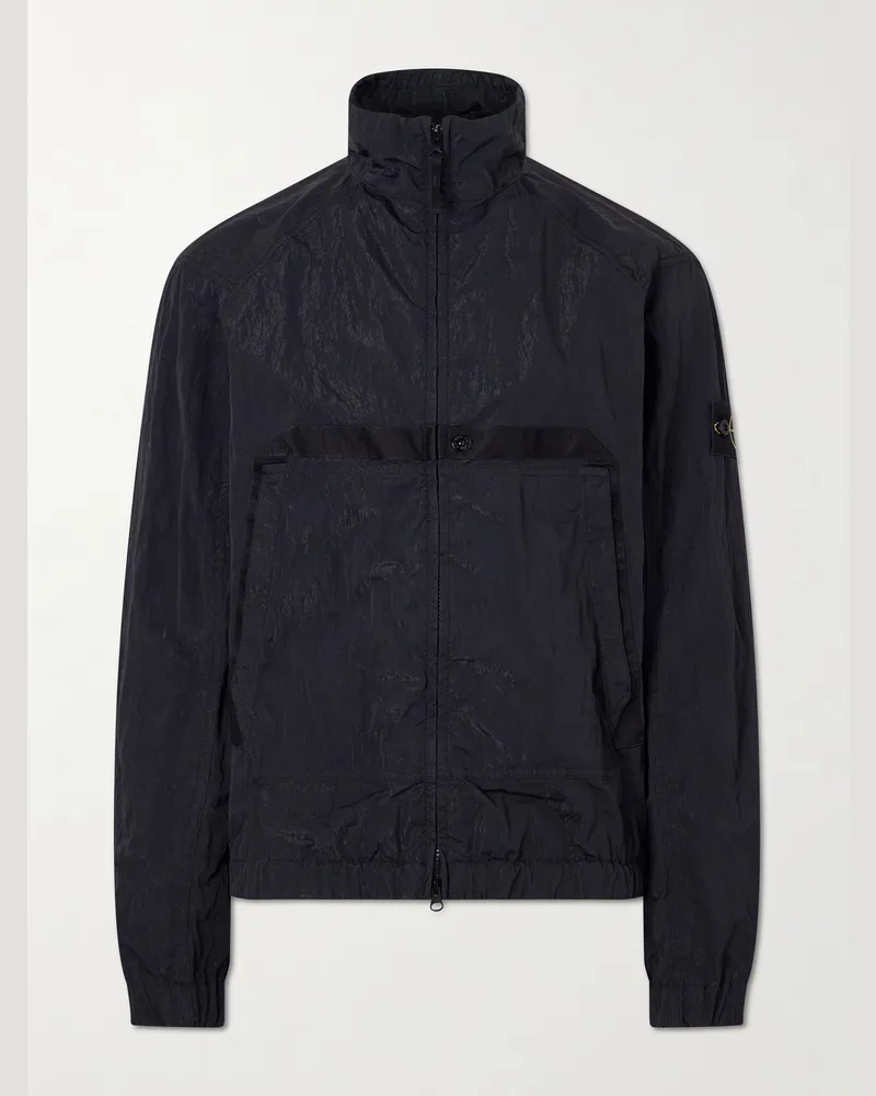 Stone Island Garment-Dyed Warp Rib Nylon-TC Jacket Black