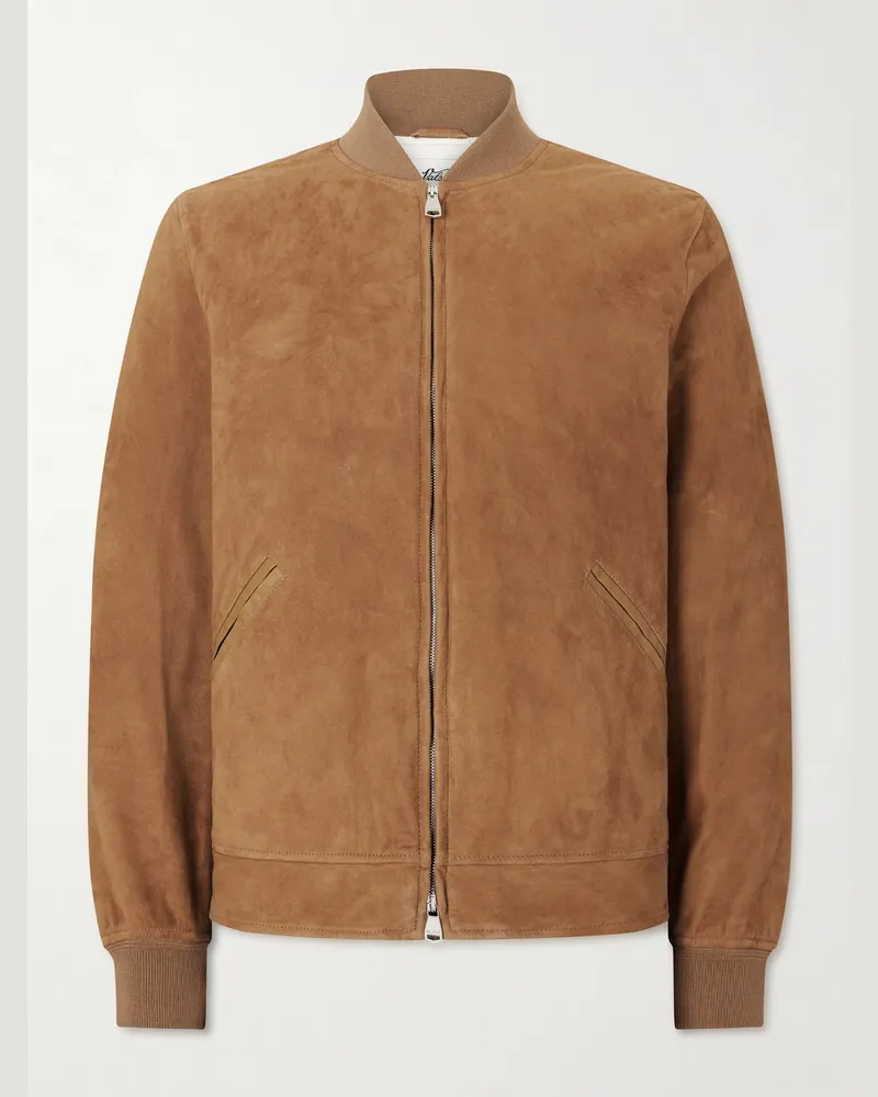 Valstar Evans Suede Bomber Jacket Brown