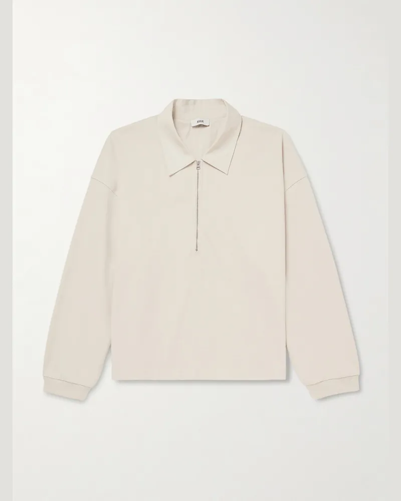 AGOLDE Darius Oberteil aus Baumwoll-Jersey mit Polokragen und kurzem Reißverschluss Neutral