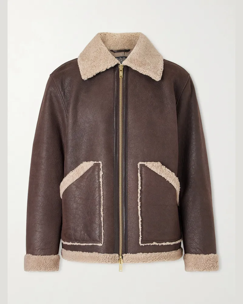 Baracuta Fliegerjacke aus Shearling Braun