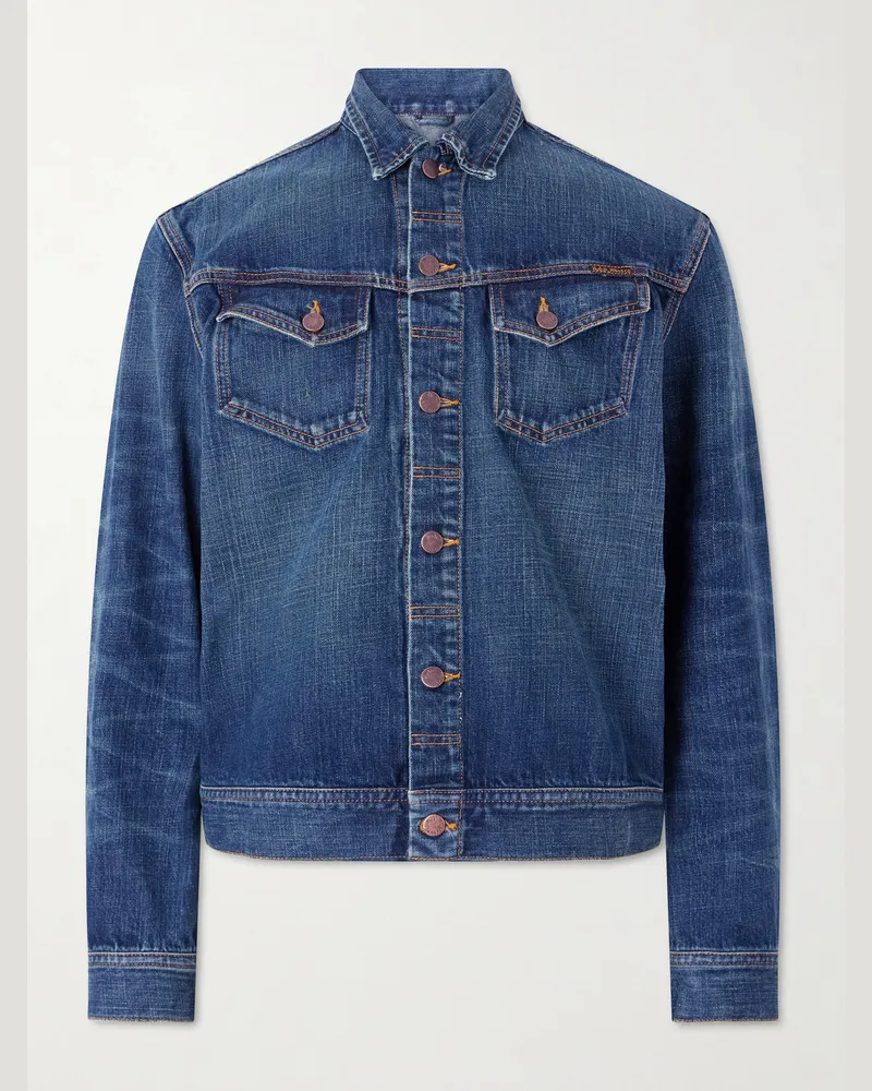 Nudie Jeans Conny Embroidered Organic Denim Jacket Blue