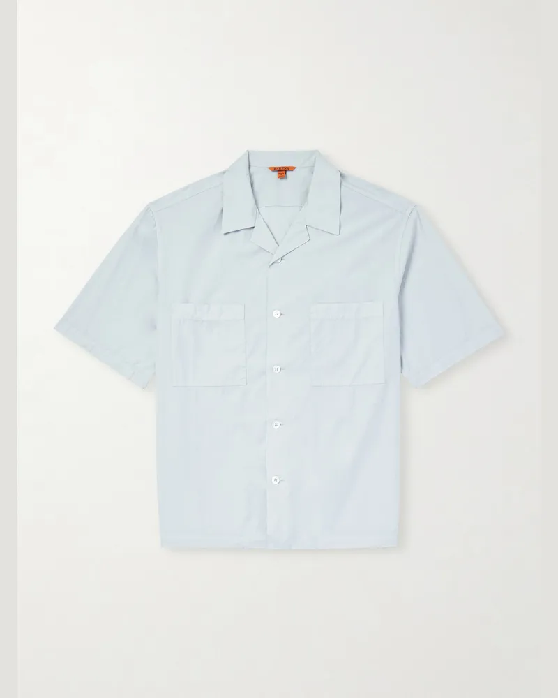 BARENA Solana Hemd aus Baumwollpopeline mit Reverskragen Blau