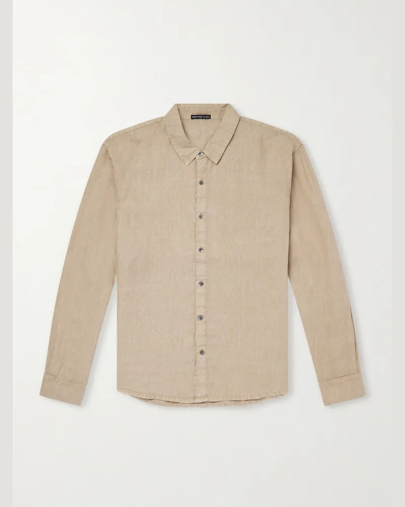 James Perse Hemd aus Leinen-Canvas Neutral