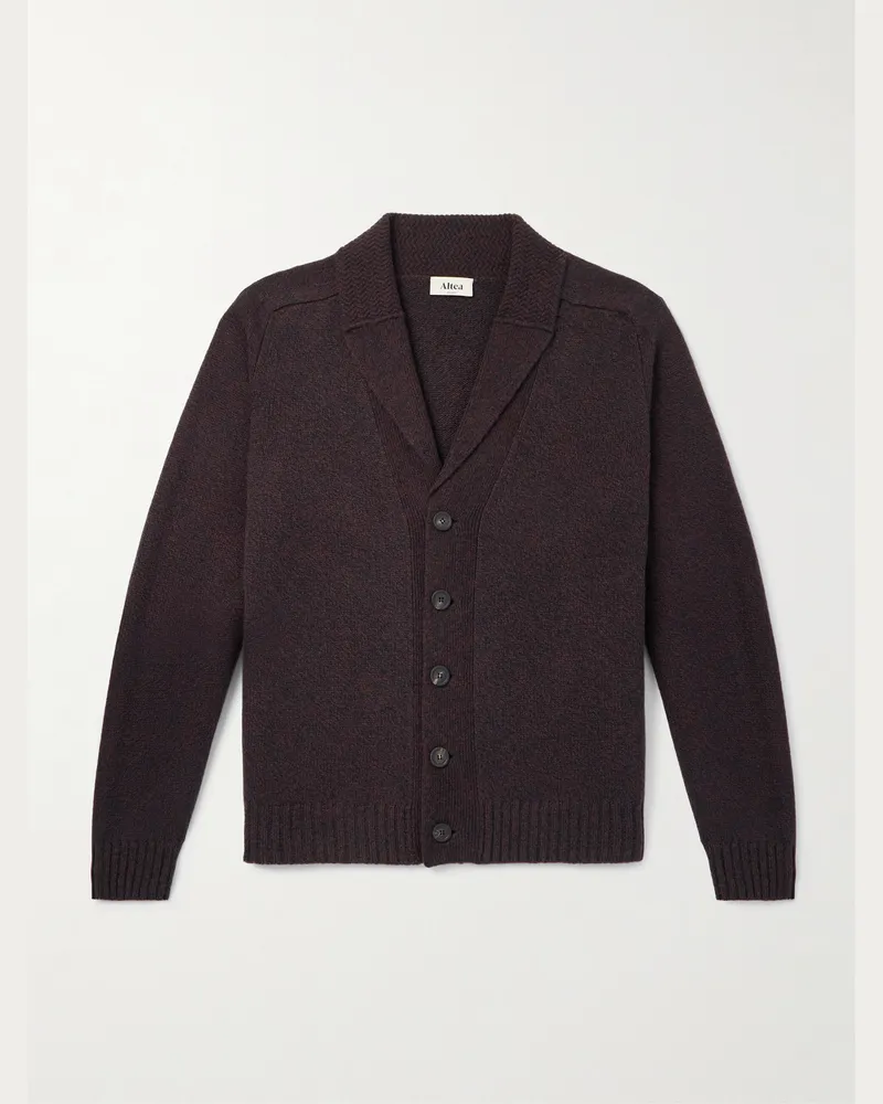 Altea Shawl-Collar Wool and Cashmere-Blend Cardigan Burgundy