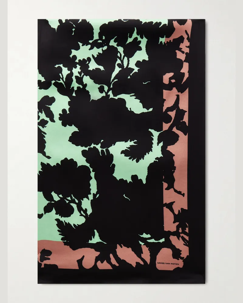 Dries van Noten Tuch aus Satin mit Blumenprint Mehrfarbig