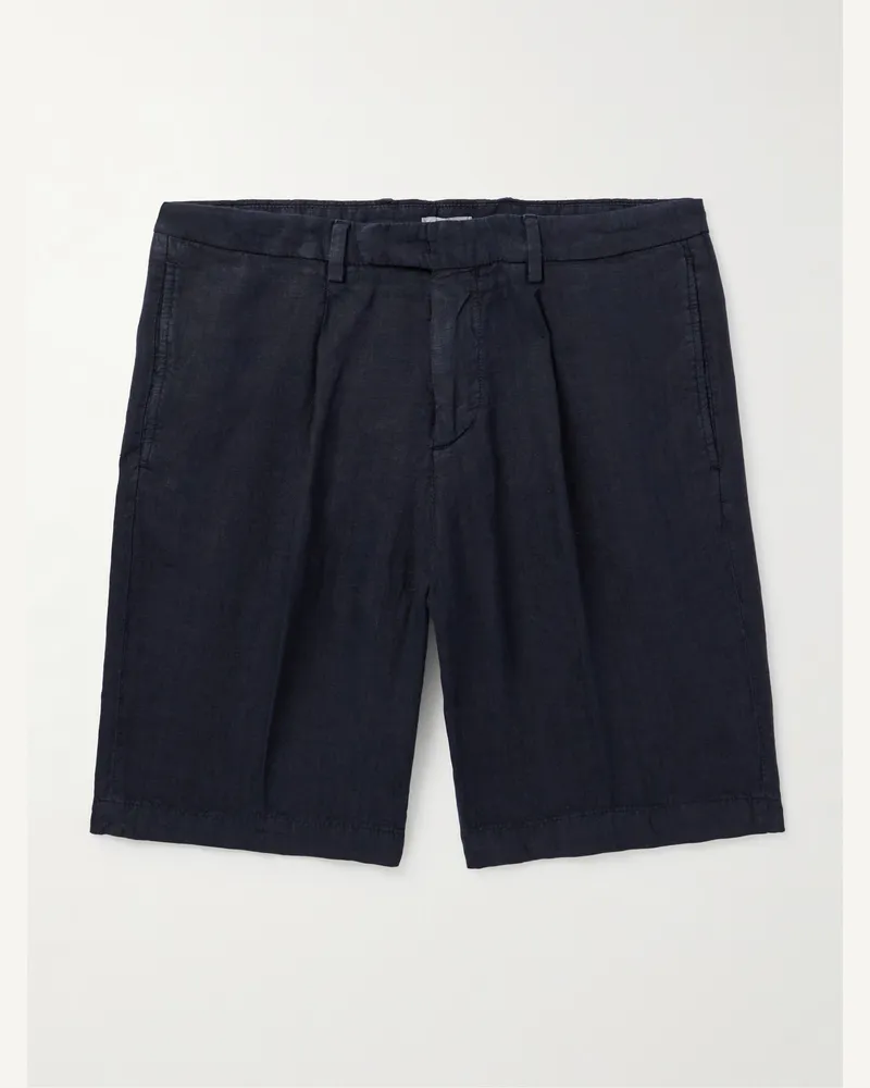 Boglioli Gerade geschnittene Shorts aus Leinen Blau