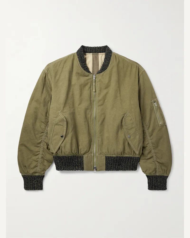STORY mfg. Wendbare Bomberjacke aus Biobaumwoll-Canvas Grün