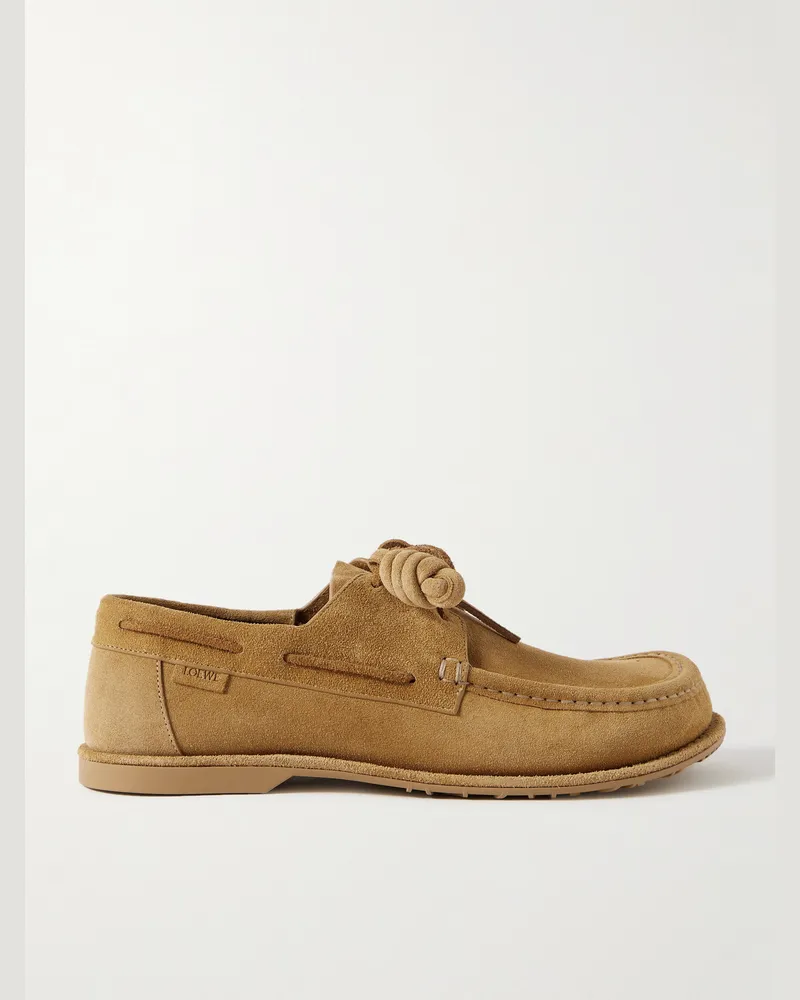 Loewe Paula's Ibiza Campo Bootsschuhe aus Veloursleder Neutral