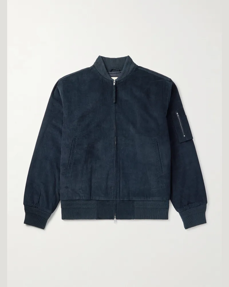 KARDO Max Bomberjacke aus Baumwollcord mit Logostickerei Blau