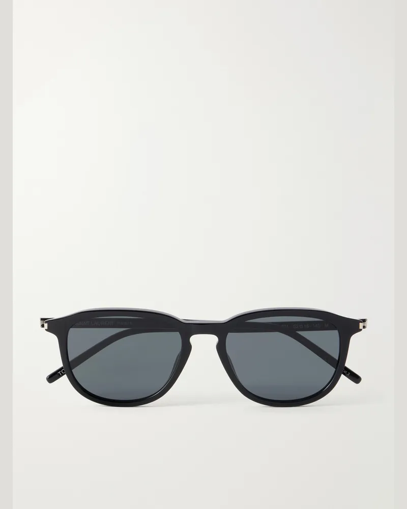 Saint Laurent SL 939 Round-Frame Recycled Acetate Sunglasses Black