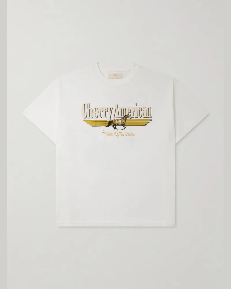 Cherry Los Angeles Coast to Coast T-Shirt aus Baumwoll-Jersey mit Print Weiß