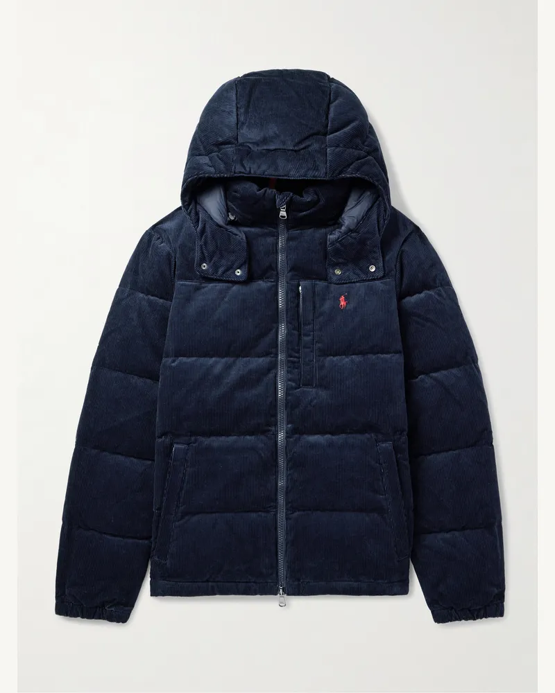 Ralph Lauren Daunenjacke aus gestepptem Baumwollcord Blau