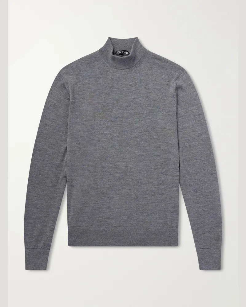 Tom Ford Wool Rollneck Sweater Gray