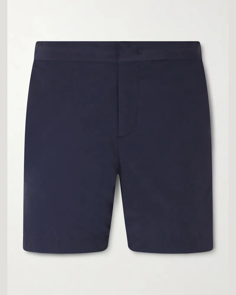 Fedeli Rio Straight-Leg Mid-Length Swim Shorts Black